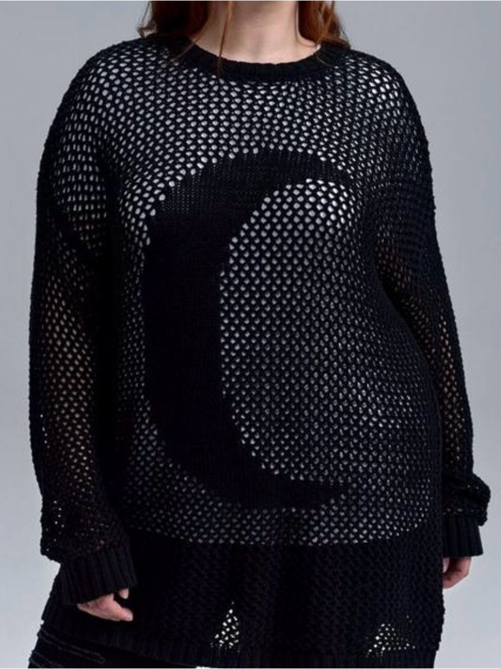 NWT Torrid Nightfall Crescent Moon Over Sized Tunic Length Open Weave Sweater OO